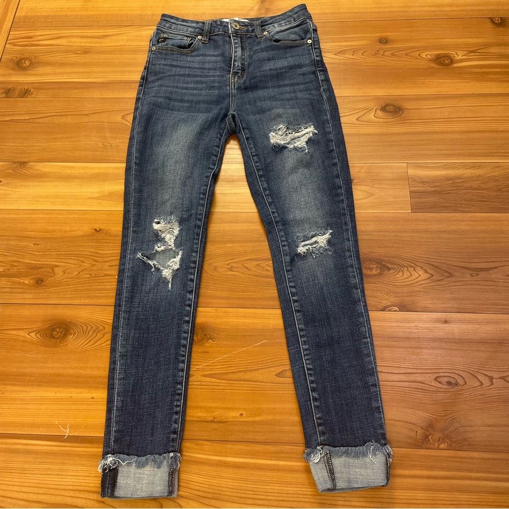 KanCan Women's High Rise Distressed Cuffed Ankle Skinny Jeans KC7299D Size 3/25
